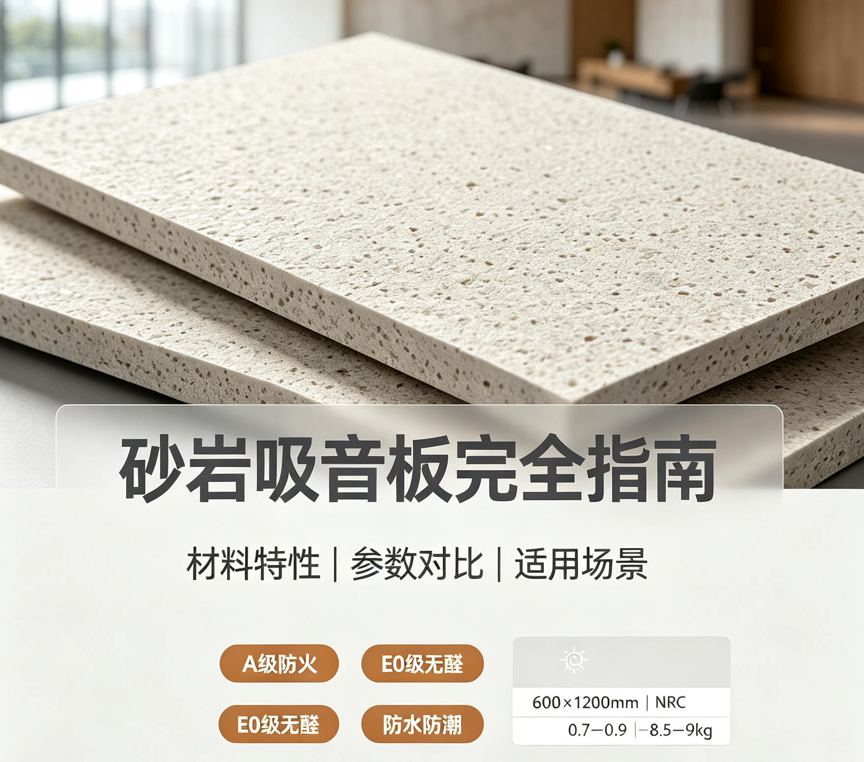 什么是砂巖吸音板？公裝項目選砂巖還是聚酯纖維還是木質板？